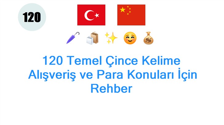 120 Temel Çince Kelime: Alışveriş ve Para Konuları İçin Rehber 120 Temel Çince Kelime: Alışveriş ve Para Konuları İçin Rehber